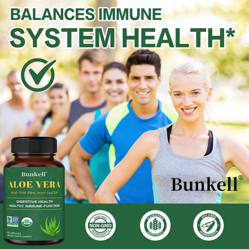 Organic Aloe Vera Supplement Balance Digestive Function & Immune System  Health