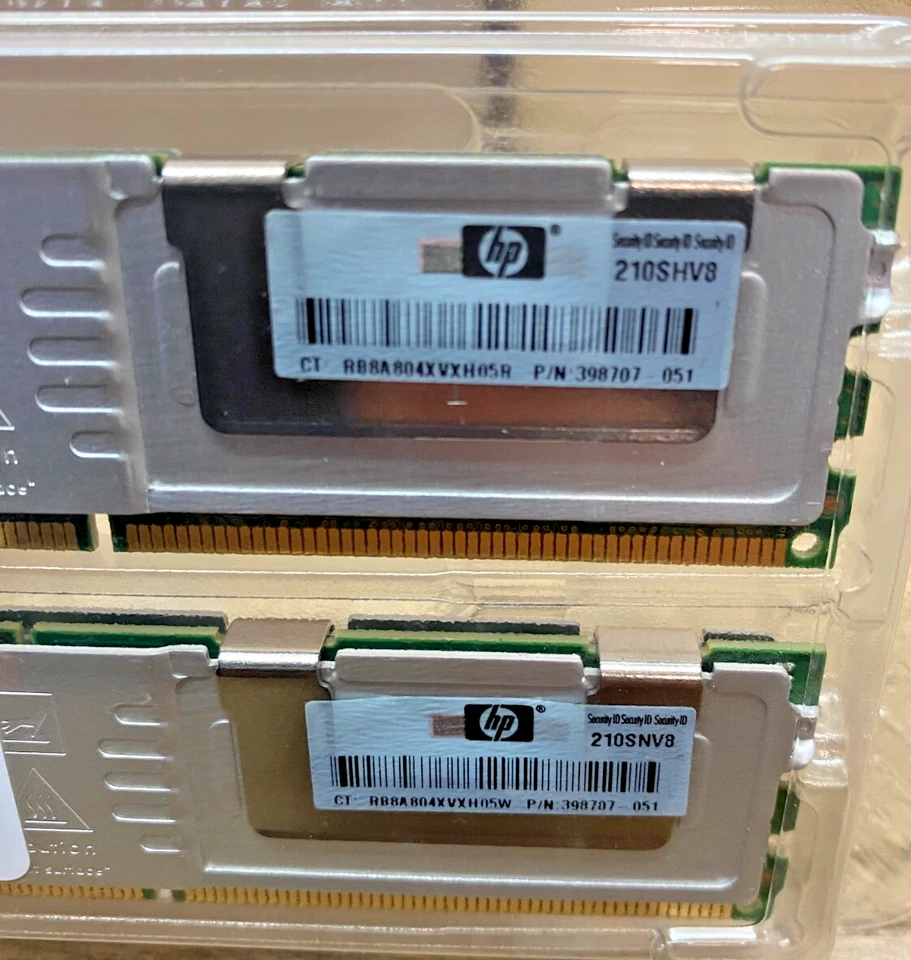 HP 4GB kit (2x2GB) PC2-5300F ECC Memory Module 416472-001 398707-051 397413-B21 - Image 4 of 4