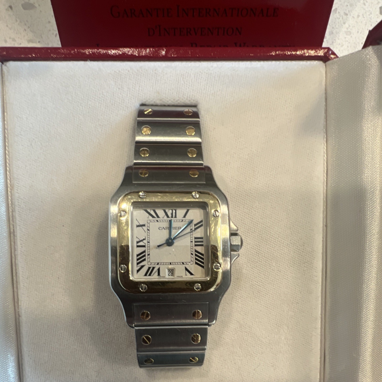 Cartier Santos de Cartier Two-Tone Men's Wristwatch Date Box Papers image 3