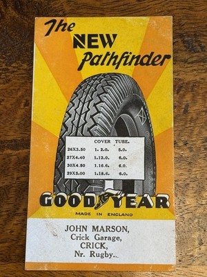 Goodyear Motorrad Reifen Werbung Löscher Postkarte Größe Crick Rugby Garage 