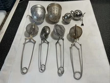 Vintage Lot Of 8 Assorted Tea Balls &  Infusers 