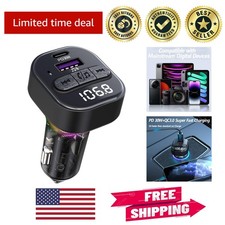 Smart Bluetooth 5.3 FM Transmitter with Fast Charging  Noise Cancellation