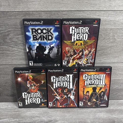 Guitar Hero II III w Box Rock Band Wired Controller Bundle Lot PlayStation 2 PS2 - Picture 2 of 23