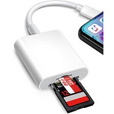 SD Kartenleser für iPhone/iPad Kamera 2 in 1 SD Kartenleser mit Dual Slot für