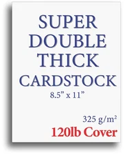 120Lb Cover Thick Cardstock Paper - Plain Heavy Bright White Stock - 8.5" X 11"