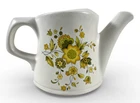 OBO 🌼🚿 McCoy USA 1970s Ceramic Pottery Floral Yellow Watering Can Model #721🚿