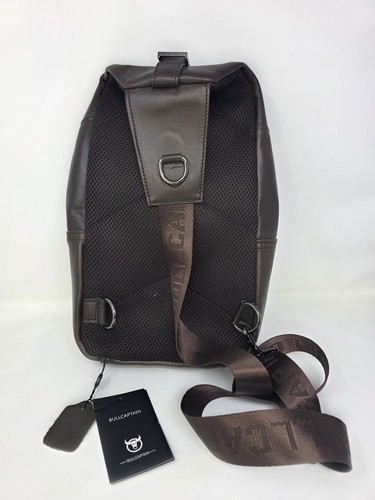 Men's & Women's Leather Sling Bag Waterproof Crossbody Chest Shoulder Brown -004 - Picture 4 of 7