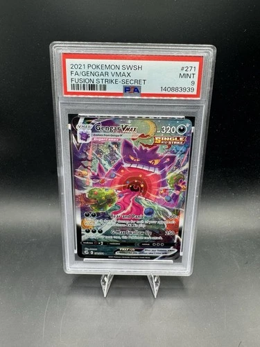 2021 Pokemon SWORD & SHIELD Fusion Strike SECRET #271 Full Art GENGAR VMAX PSA 9
