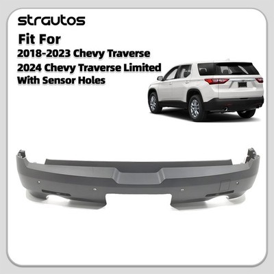 Rear Lower Bumper Cover For 2018-2024 Chevrolet Traverse W/ Park Sensor Holes