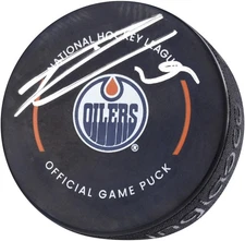 Leon Draisaitl Edmonton Oilers Autographed Official Game Puck