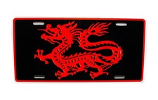 Red Dragon Metal Car Novelty License Plate Auto Tag Chinese Dragon Red Dragon Metal Car Novelty License Plate Auto Tag Chinese Dragon