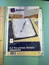 1 Set Avery A-Z Pre-printed Dividers 5.5" x 8.5" Fits 3 or 7 Ring Binders