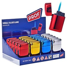 20 x Sturmfeuerzeug Mirror Prof Feuerzeug Blue Jet Flame Flamme Gas Feuerzeuge