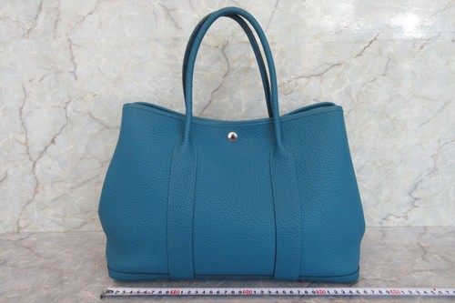 HERMES Garden Party PM Negonda Tote Bag Blue Izmir Stamp C (2018) - Picture 3 of 24