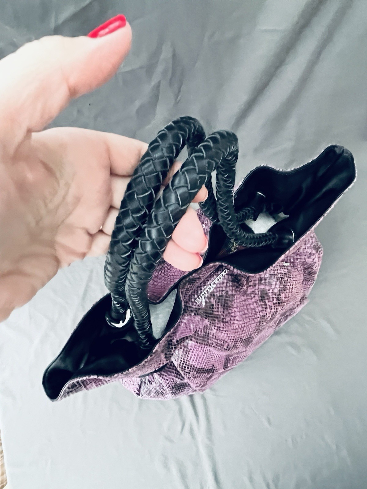 Judith Ripka PYTHON Embossed Leather THISTLE/PURP… - image 10