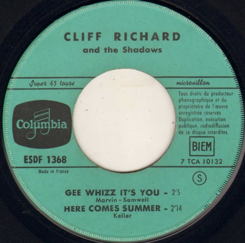CLIFF RICHARD "GEE WHIZZ IT'S YOU" EP 1961 COLUMBIA ESDF 1368 - Picture 3 of 4