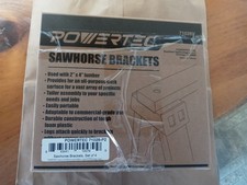 POWERTEC Sawhorse Brackets Set of 2 for Use with 2" x 4" Lumber w/Hardware NIP!
