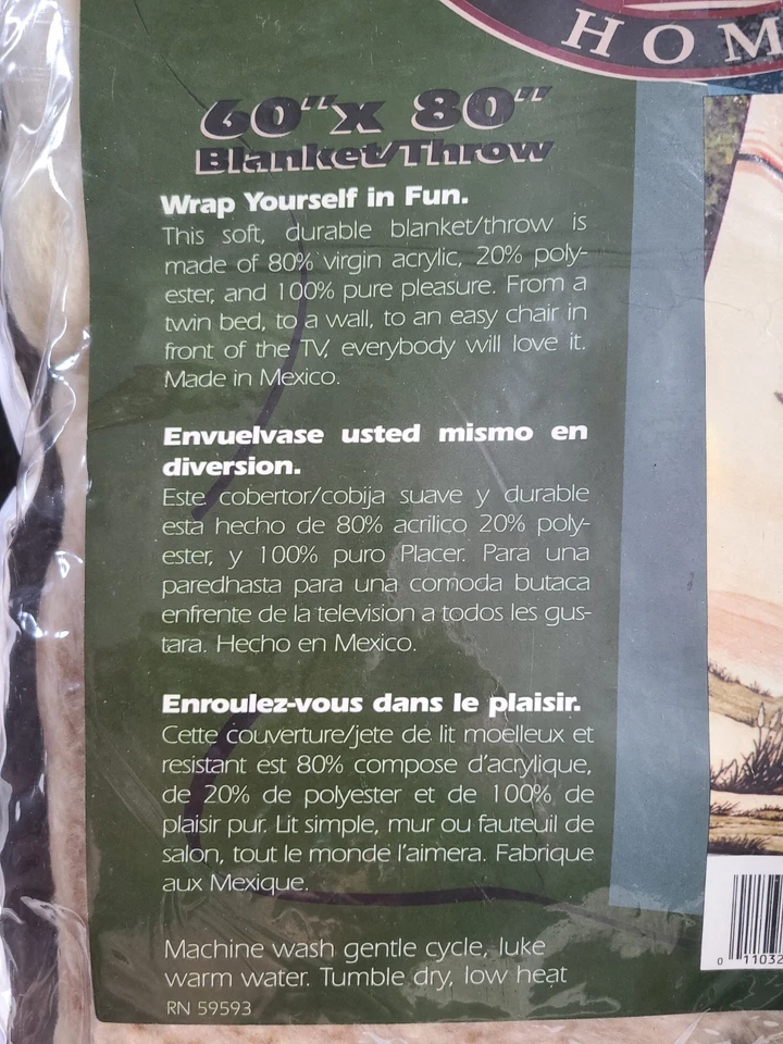 Great American Home Blanket Throw Wild Geese Lodge Cabin Art Hunting 60"x 80" - Image 3 of 4