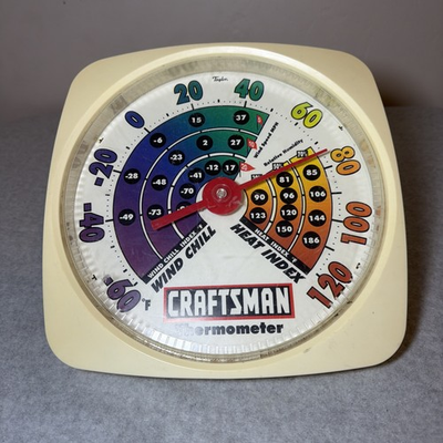 #ad Vintage Craftsman Sears Taylor Thermometer Wind Chill amp; Heat Index Dial Weather $40.00
