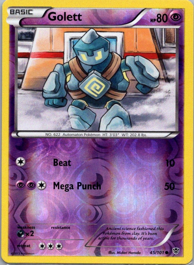 Pokemon TCG Golett 45/101 Plasma Blast Rev Holo NM