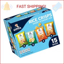 Quaker Rice Crisps, 4 Flavor Sweet and Savory Variety Mix, 15 count