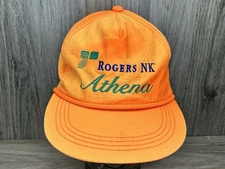 Vintage Rodgers NK Athena Neon Orange Snapback Hat Cap 80s 90s YUPOONG
