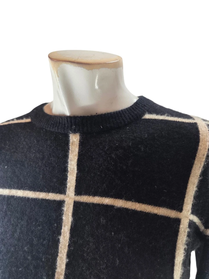 Теория женщин свитер маленький черный клетку Кайленна кашемир ворота вязаный - Изображение 3 из 4