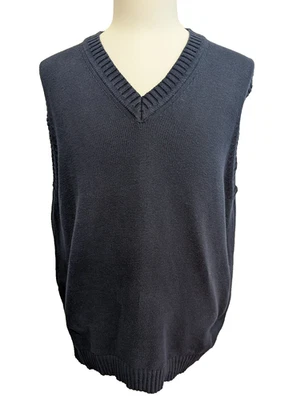 Pull Sans Manche L.L.Bean Homme Col V 100% Coton - Taille XL Bleu - Photo 1/4