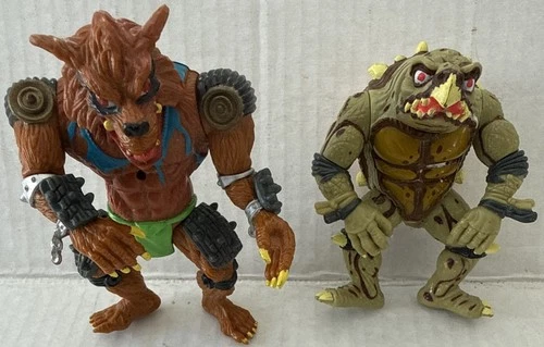 Tokka & Rahzar Figure Lot 2x Teenage Mutant Ninja Turtles Vintage 1991 TMNT