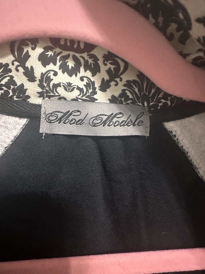 Mod Modele гороха пальто Tye талии черный и белый цветочный размер маленький - Изображение 2 из 4