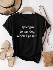 Women's Letter Printed Round Neck T-shirt Short Sleeve Casual T-Shirt Tops ❀