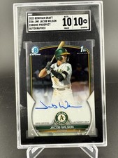 2023 Bowman Chrome Draft Prospect 1st Jacob Wilson SGC Gem 10  Auto Autograph