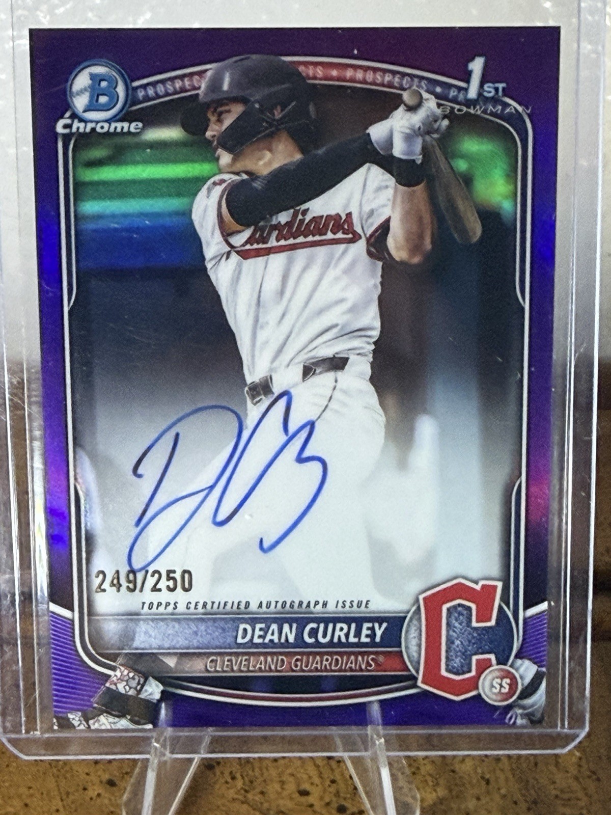2025 Bowman Draft Chrome Dean Curley 1st Bowman Auto True Purple Refractor /250