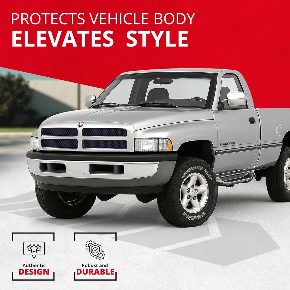 ALL-FIT Black Chrome Side Molding Trim 94-97 Dodge Ram 1500 2500 3500 26Ft - Image 3 of 4