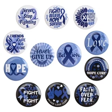 Blue Ribbon Pin,12Pcs Blue Awareness Brooches Colon Cancer Awareness Prostati...