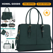Stylish Leather Laptop Tote Bag for Women - Fits 15.6" Computer, Work  Travel