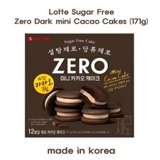 Mini pasteles de cacao Lotte Sugar Free Zero Dark (171 g) hechos en Corea pastel de chocolate