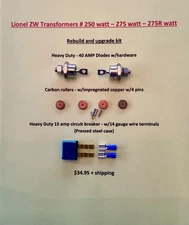 Lionel ZW Transformer 250 watt - 275 watt - 275 watt (model R) Restoration Kit