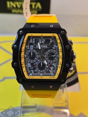 Invicta Activa X Men's Watch w/ Skeleton Dial 44 mm Yellow & Black w/ Black Dial
