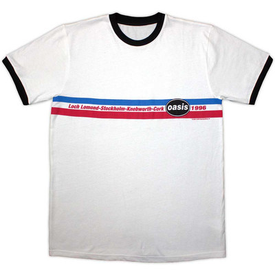 Oasis 1996 Tour Horizontal Stripes Ringer offiziell Männer T-Shirt Herren