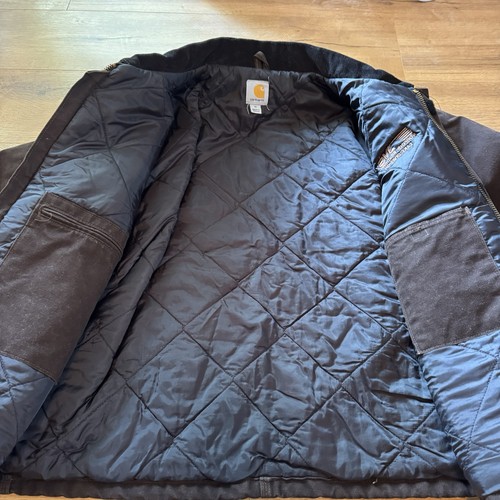 Vintage Carhartt XL J22 Quilt Lined Dark Brown Duck Arctic Jacket Norfolk Southern - Bild 10 von 13