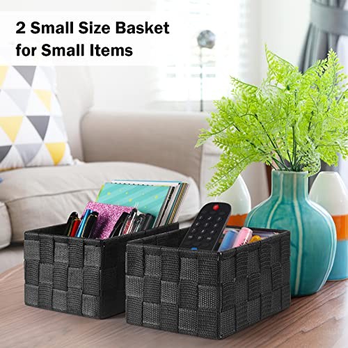Storage Bins with Lids, Woven Storage Box Organizer Containers Decorative - Picture 6 of 7
