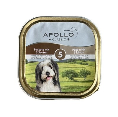 Apollo Hundefutter Adult Pastete mit 5 Sorten 60 x 300g Alleinfuttermittel