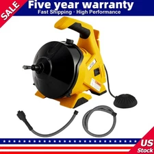 ✔️Auto-feed Electric Drain Auger for 3/4-2” Pipes 30Ft Piano Wire Cable Sewer Sn