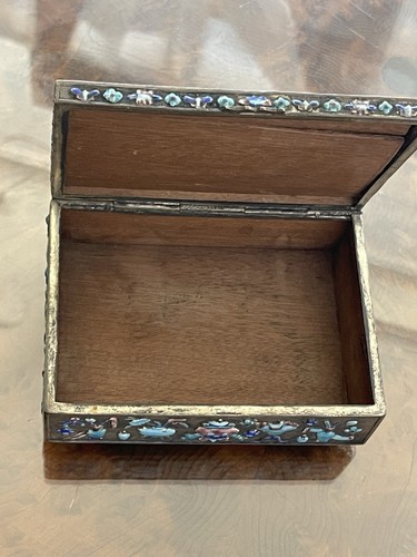 A Lot Antique Chinese Brass Enamel Cigarette Boxes - Picture 8 of 10