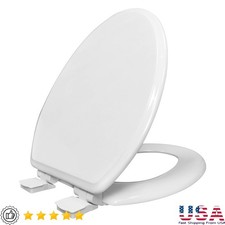 Elongated Slow Close Toilet Seat W/ Quick Release Flip Slider Hinge System New