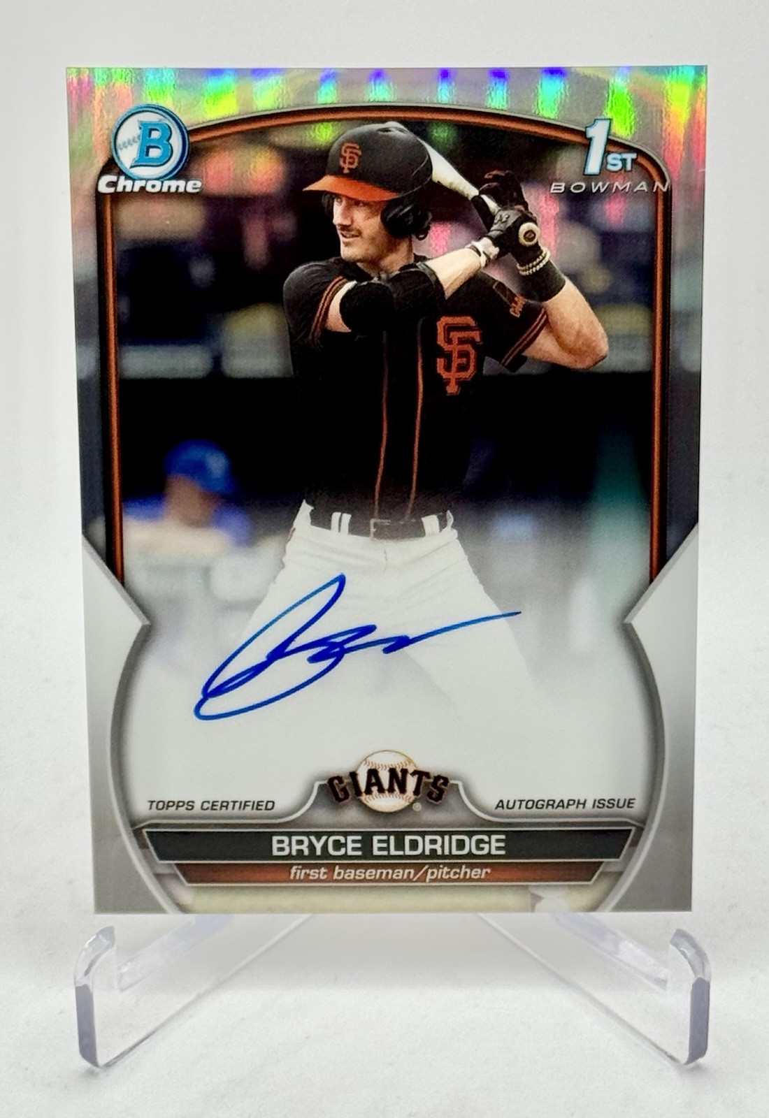 Bryce Eldridge 2023 Bowman Draft Chrome 1st Auto RC Refractor /499 #CDA-BE