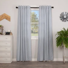 Farmhouse 84"x40" Ticking Stripe Panel Pair Blue Rod Window Curtains VHC Brands