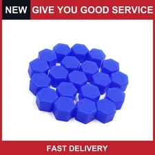Universal 19mm Blue Silicone Luminous Car Wheel Tyre Hub Screw Cap Pack of 20