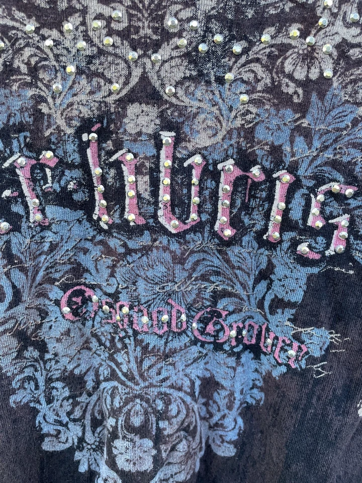 Blusa Top Vintage Y2K Vainilla Sugar Para Mujer’s L Negra Floral Oscura Boho Caprichoso Foto 2 de 4